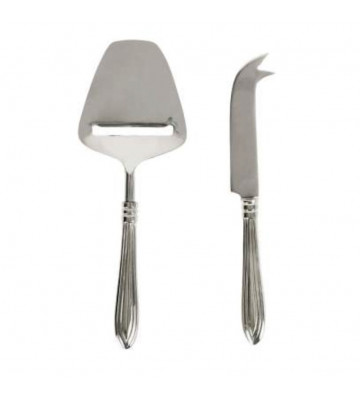 Set 2 silver stainless steel cheese knives - Cote table - Nardini Forniture