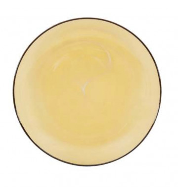 Yellow glass plate Ø27,5 cm - Cote table - Nardini Forniture
