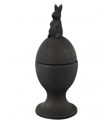 Black porcelain egg holder H14cm - Nardini Forniture