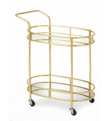 Lara cart gold and mirror 55x32x70cm - Nardini Forniture