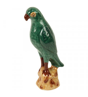 Green parrot ceramic figurine H28cm - Nardini Forniture