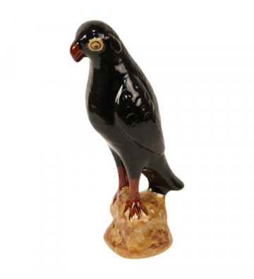 Black parrot ceramic figurine H28cm - Nardini Forniture