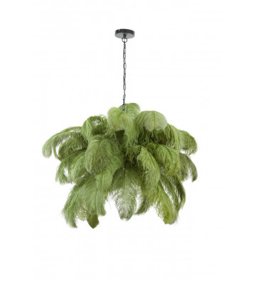 Chandelier with green feathers Ø80cm - Light&Living - Nardini Forniture