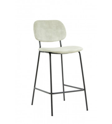 Emma bar stool in ivory velvet H92cm - Light&Living - Nardini Forniture