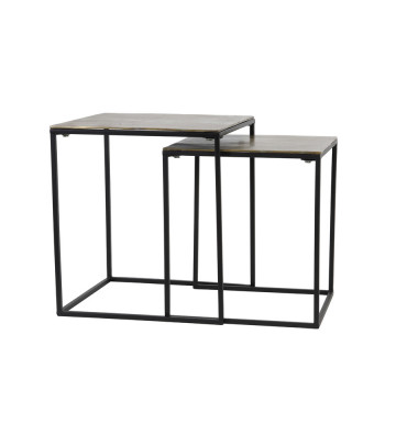 Side table Banos in black and gold metal / +2 sizes - Light&Living - Nardini Forniture