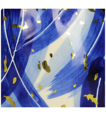 Vaso Blu e oro a pennello 22x20x31cm - Nardini Forniture