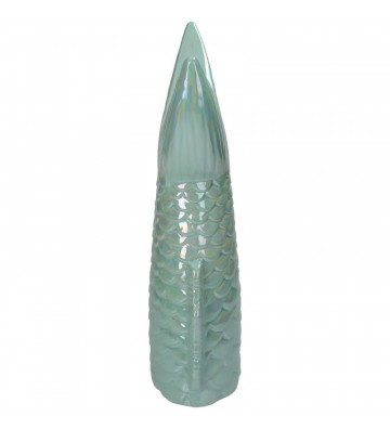 Blue pearled fish tail vase 18x12x40cm - Nardini Forniture