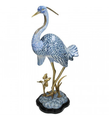 Decorative statuette Blue and gold Bird H58cm - Nardini Forniture