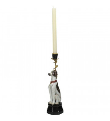 White dog ceramic candle holder H34cm - Nardini Forniture