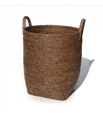Basket with rattan handles 38xH43cm