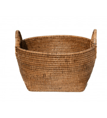Rattan basket with handles 42x30cm