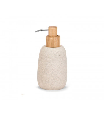 Ash wood dispenser with steel pipette, and sandstone.dispenser soap andrea house ø8xh17cm.