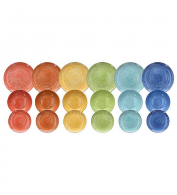 Set of 18 Rainbow porcelain plates