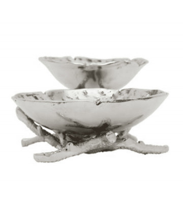 Doppia coppetta in argento corallo 30x16cm - Cote table - Nardini Forniture