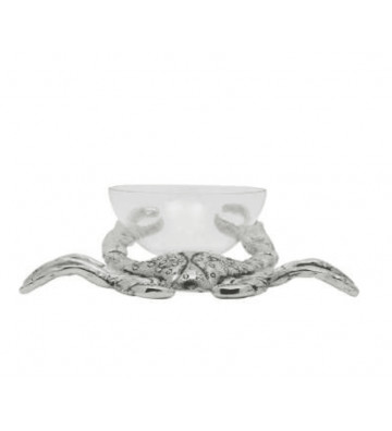 Glass and silver crab cover Ø22x27cm - Cote table - Nardini Forniture