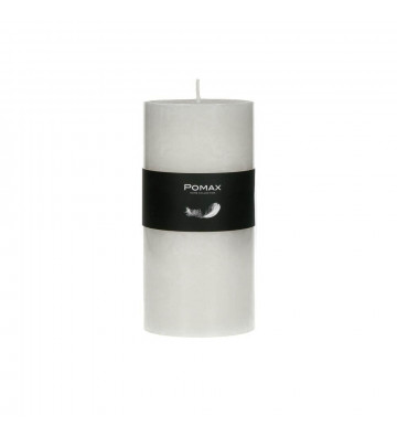 Candela grigio chiaro ø7xh14 cm disponibile in diversi colori realizzata in paraffina. 
candela pomax
