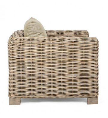 Rattan natural fibre armchair with cushions - Nardini Forniture