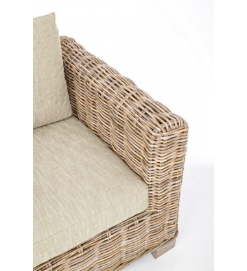 Rattan natural fibre armchair with cushions - Nardini Forniture