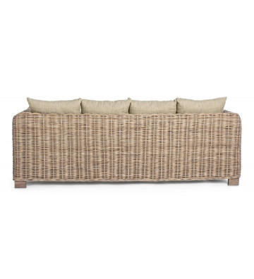 Natural fiber sofa 3 seats with cushions - Nardini Forniture