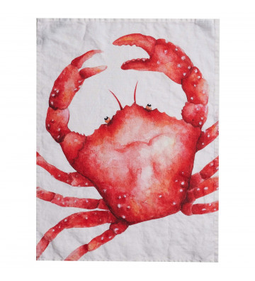 Cotton tea towel with Crab 50x68cm