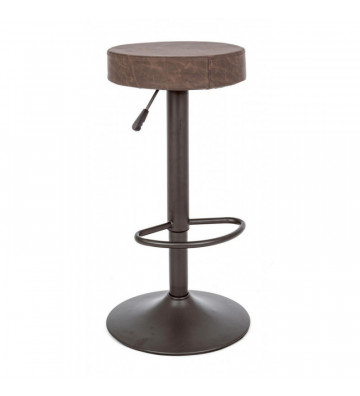 Vintage stool in brown leather - Nardini Forniture