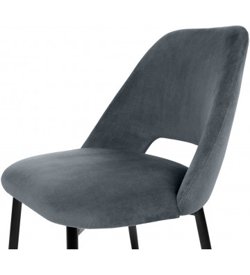Andrew Grey Velvet Dining Chair - Nardini Forniture