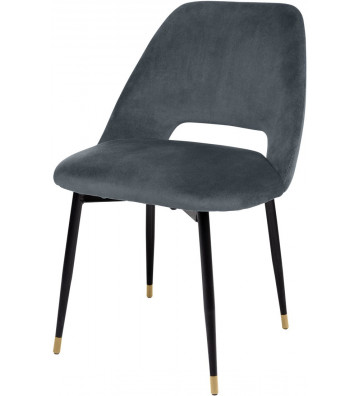 Andrew Grey Velvet Dining Chair - Nardini Forniture