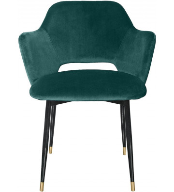 Andrew green velvet dining chair with armrests