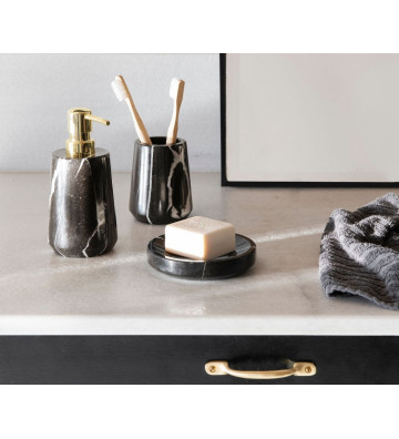 Toothbrush holder in black marble - Andrea House - Nardini forniture