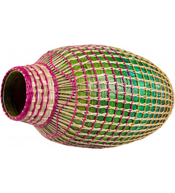 Multicolor bamboo vase Ø22xH41cm