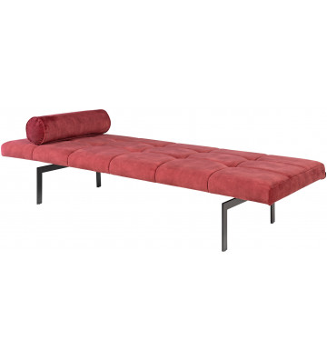 Red velvet sofa with roll 190cm - Nardini Forniture
