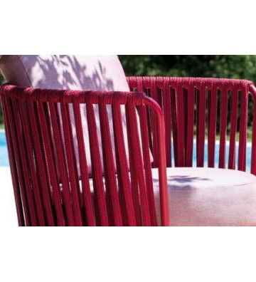 Key West outdoor armchair with red cushions - Vermobil - Nardini Forniture
