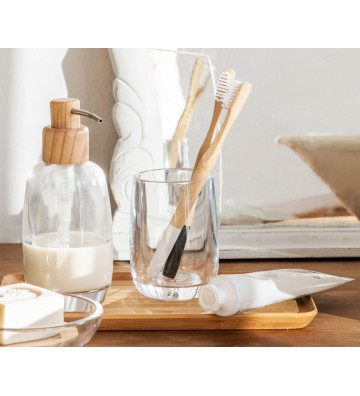 Oval glass toothbrush holder - Andrea House - nardini forniture