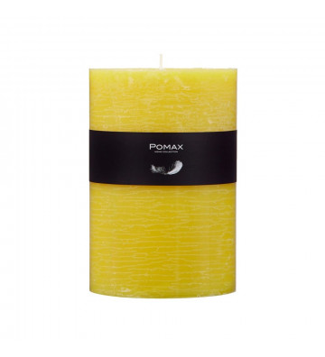 CANDELA yellow pomax Ø10XH20 CM DISPONIBLE IN DIVERSIDE COLOURS REALIZED IN PARAFFINA. yellow candle.