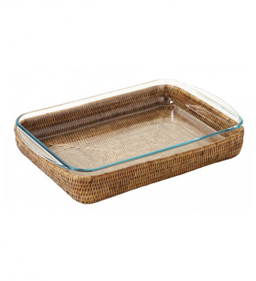 Natural rattan canvas with pyrex 40x27cm - Nardini Forniture