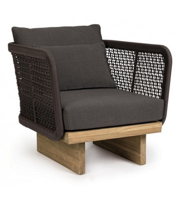 Outdoor armchair in brown rope - Nardini Forniture
