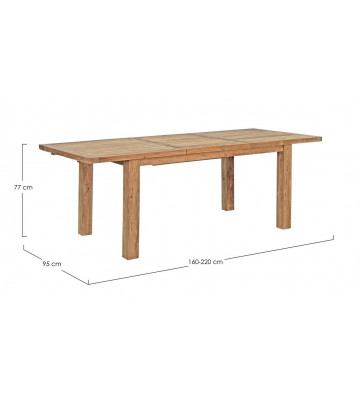 Extendable dining table for outdoor in recycled teak