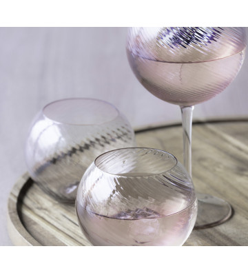 Calice da vino in vetro rosa Shirley - Pomax - Nardini Forniture