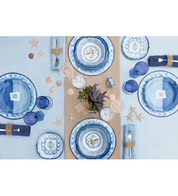 Blue porcelain fruit plate with Coastal anchor - Baci Milano