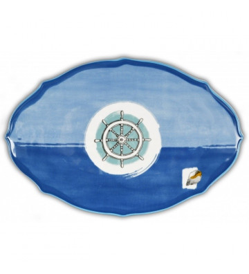 Oval Blue Coastal Plate - Baci Milano - Nardini Forniture