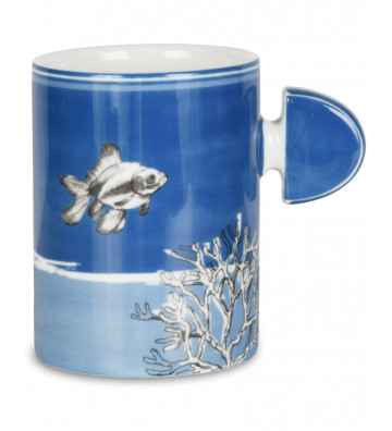 Blue porcelain cup Coastal 7xH10cm - Baci Milano - Nardini Forniture