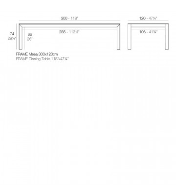 Tavolo da pranzo per esterno in alluminio beige 300x120cm - Vondom - Nardini Forniture