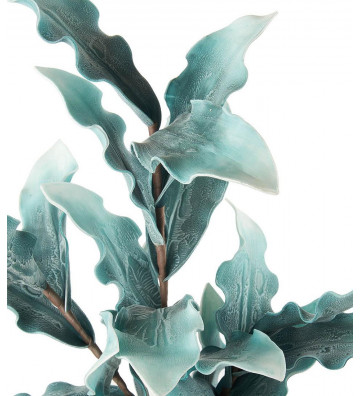 Copper with artificial magnolia leaves