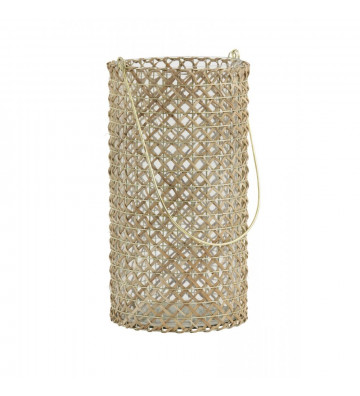 Lantern in natural bamboo and glass 14x30cm - Light and Living - Nardini Forniture