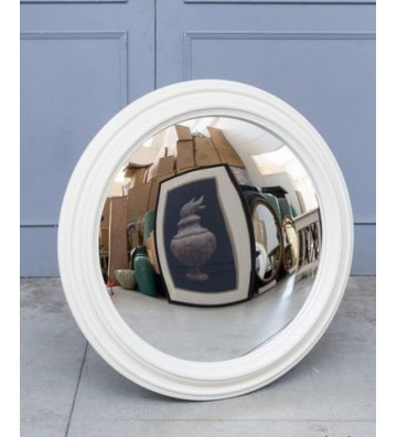 Fish-eye circular mirror with wooden frame - Nardini Forniture
