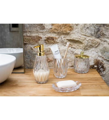 Retro style transparent glass soap dish - andrea house - nardini forniture