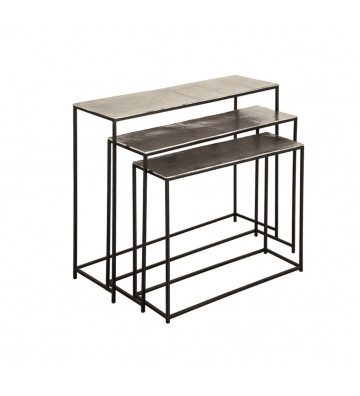 Consolle Felia in metallo argento e nero / +3 dimensioni - Cote table - Nardini Forniture
