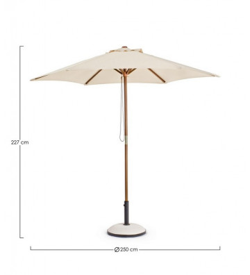 Umbrella beige central pole in wood 2,5mt