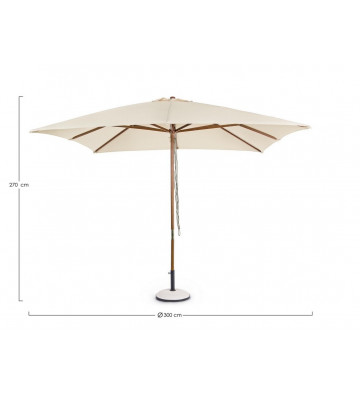 Natural umbrella with central wooden pole 3x3mt