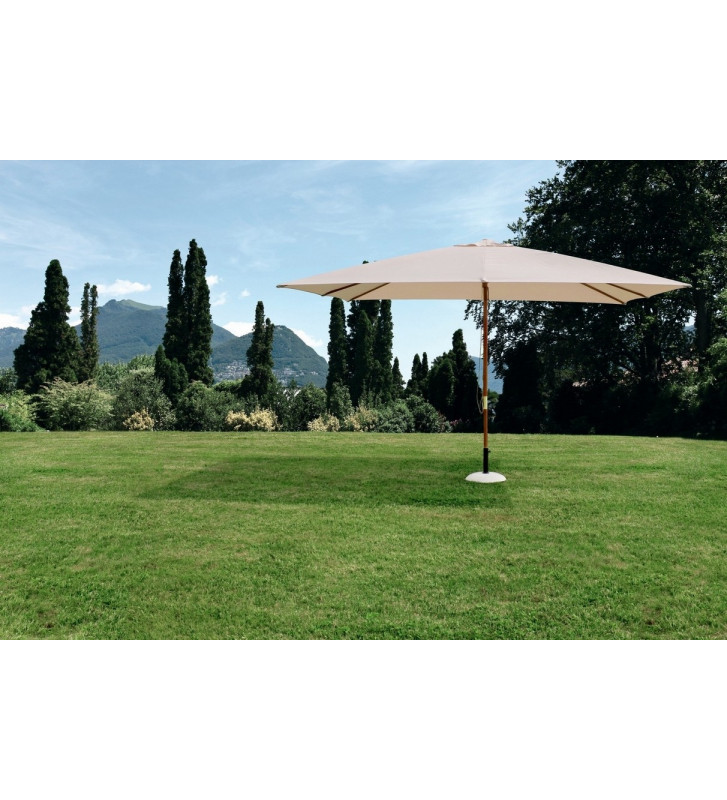 Natural umbrella with central wooden pole 3x3mt - Nardini Forniture